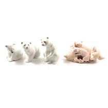Ten Lladro animal figurines.