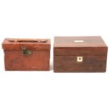 Two boxes of wooden cutlery boxes, writing boxes, and other wooden items