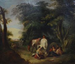 Follower of George Morland, Travellers resting,