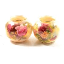 Pair of Royal Worcester posy vases