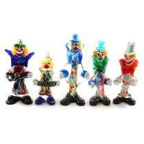 Collection of twelve Murano glass clowns