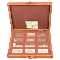 The Birmingham Mint Royal Palaces Collection of 12 Solid Sterling Silver Ingots.