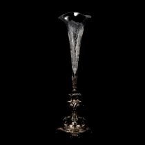 Victorian silver plated and glass epergne,