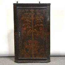 Chinoiserie decorated hanging corner cupboard,