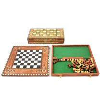 Collection of chess and game boards