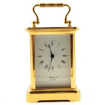 Rapport - a gilt metal carriage style timepiece clock.