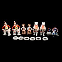 Collection of Russian porcelain novelty figurines,