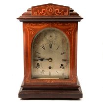 Edwardian inlaid mahogany bracket clock,