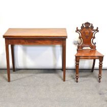 George III mahogany tea table, and a hall chair,
