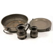 Small collection of antique pewter