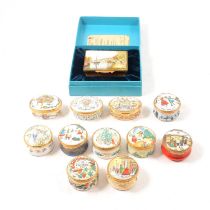 Collection of Halcyon Days enamelled boxes