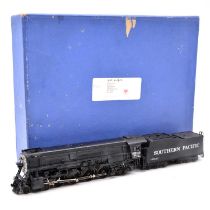 ALCO HO gauge steam locomotive and tender, brass model, boxed
