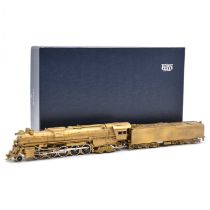 United Scale Models HO gauge steam locomotive and tender, brass model, boxed