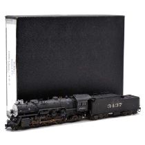 Balboa HO gauge steam locomotive and tender, brass model,