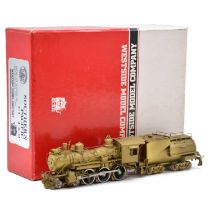 Westside Models HO gauge brass steam locomotive and tender, T1, boxed