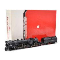 Westside Models HO gauge steam locomotive and tender, brass model, boxed