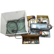 Aerograph Devilbiss compressor pump, graphicair system air booth, air gun, and accessories