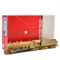 Westside Models HO gauge steam locomotive and tender, brass model, boxed.