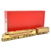 KMT HO gauge GTEL and tender, brass model, boxed