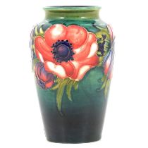 A Moorcroft ovoid vase in the Anemone design.