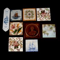 Quantity of Victorian and Delft decorative tiles