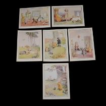 Six Winnie the Pooh prints, published iwth Home Chat Magazine in Oct / Nov 1928, each 18.5x13cm.