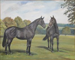 Joy Hawken, Two horses in a landscape,