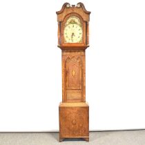 Early Victorian oak and mahogany longcase clock, T & C King, Leicester,