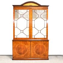 George III style mahogany and inlaid bookcase by Restall, Brown & Clennell,