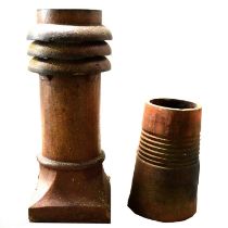 Old terracotta chimney pot; and one other.