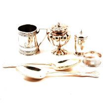 Large quantity of silver plated and some small silver,