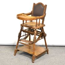 A child's metamorphic high chair,