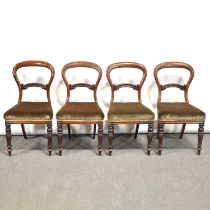 Set of six Victorian mahogany balloon back dining chairs,