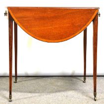 George III mahogany and satinwood banded Pembroke table,