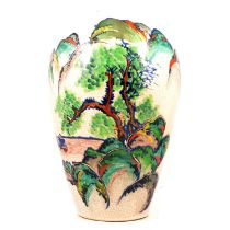 Large Japanese pottery vase,