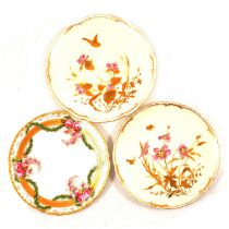 Three Copeland cabinet plates and Crown Derby part dessert service