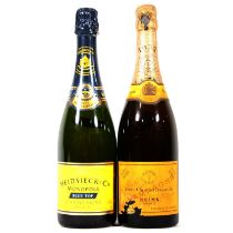 Veuve Clicquot Ponsardin 1953 vintage champagne, and a bottle of Monopole champagne NV