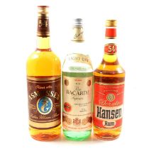 Three 1980s bottlings of rum