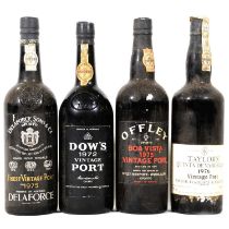 Four bottles of assorted vintage port
