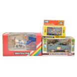 Britains diecast models, three including 9782 military Land Rover; 9672 Norton 850cc, etc