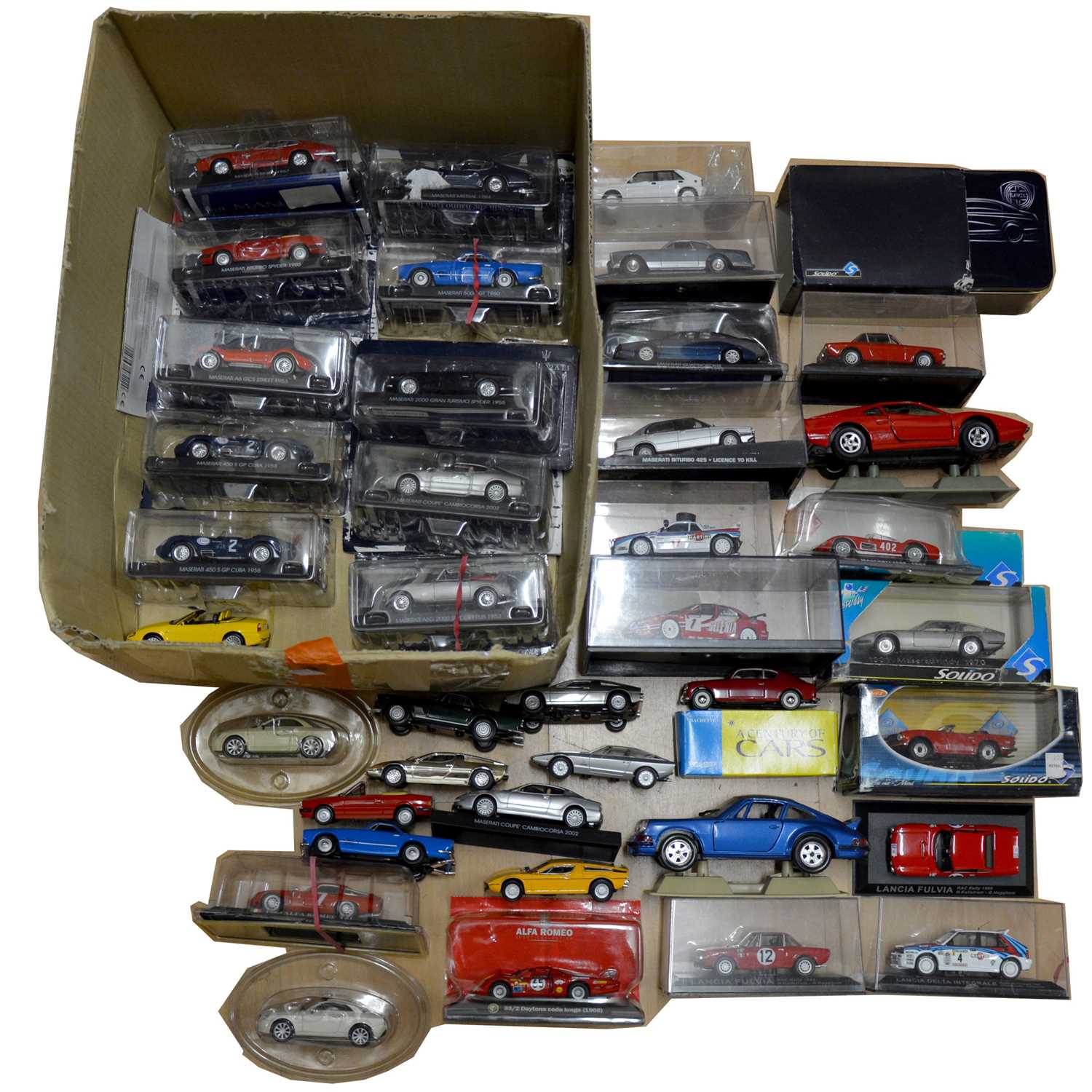 Thirty-nine die-cast model vehicles, some boxed.