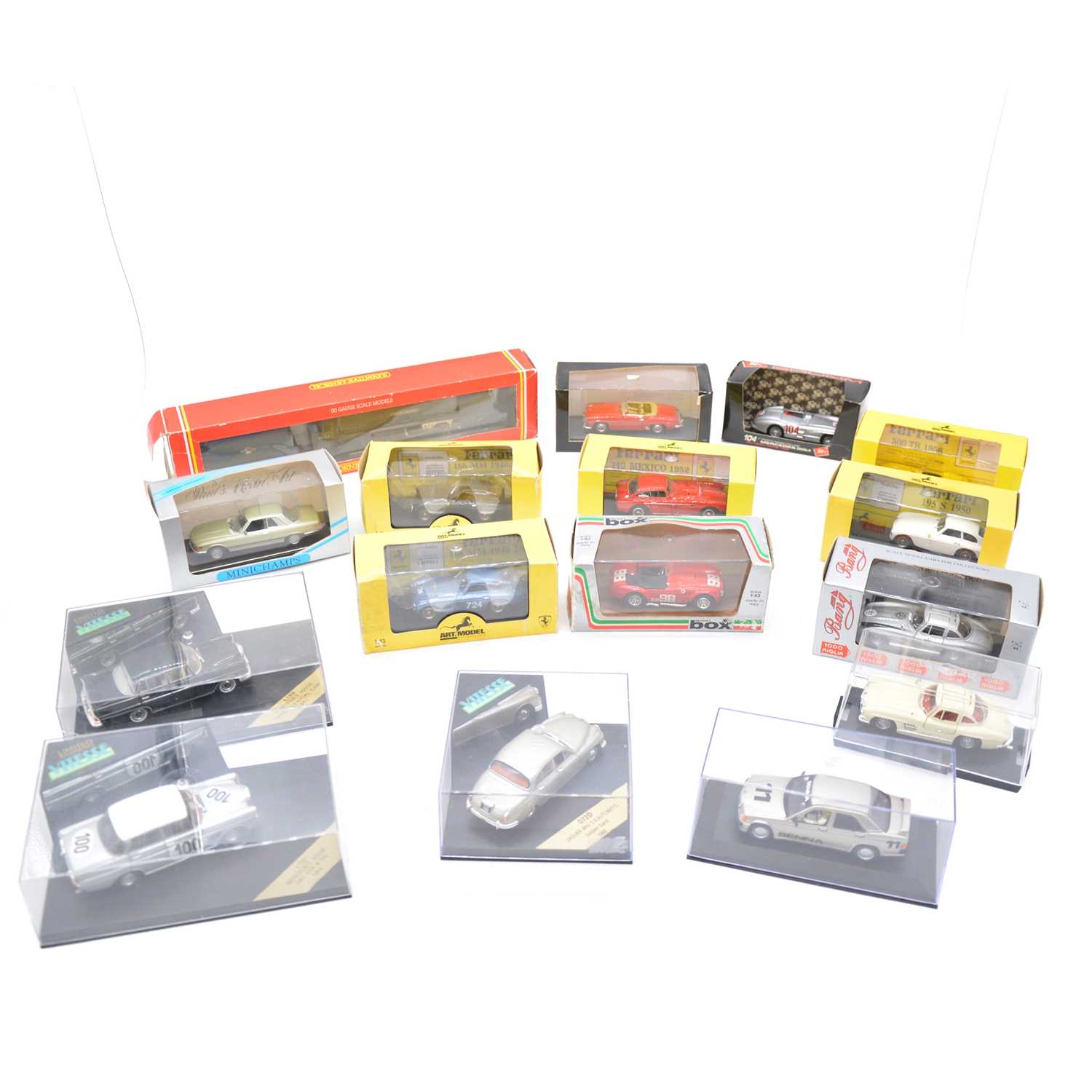 Fifteen die-cast vehicles, including Brumm, Vitesse; Hornby OO gauge steam locomotive, boxed.