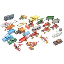 One tray of loose die-cast models and vehicles, mostly Dinky Toys