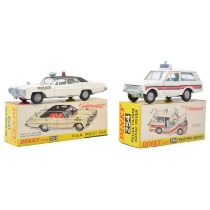 Two Dinky Toys diecast models including 251 USA Police car and 254 Police Patrol Range Rover