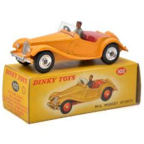 Dinky Toys model vehicles 102 M.G. Midget Sport, US export model.