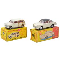 Dinky Toys models, two including 197 Morris Mini Traveller; 144 Volkswagen 1500