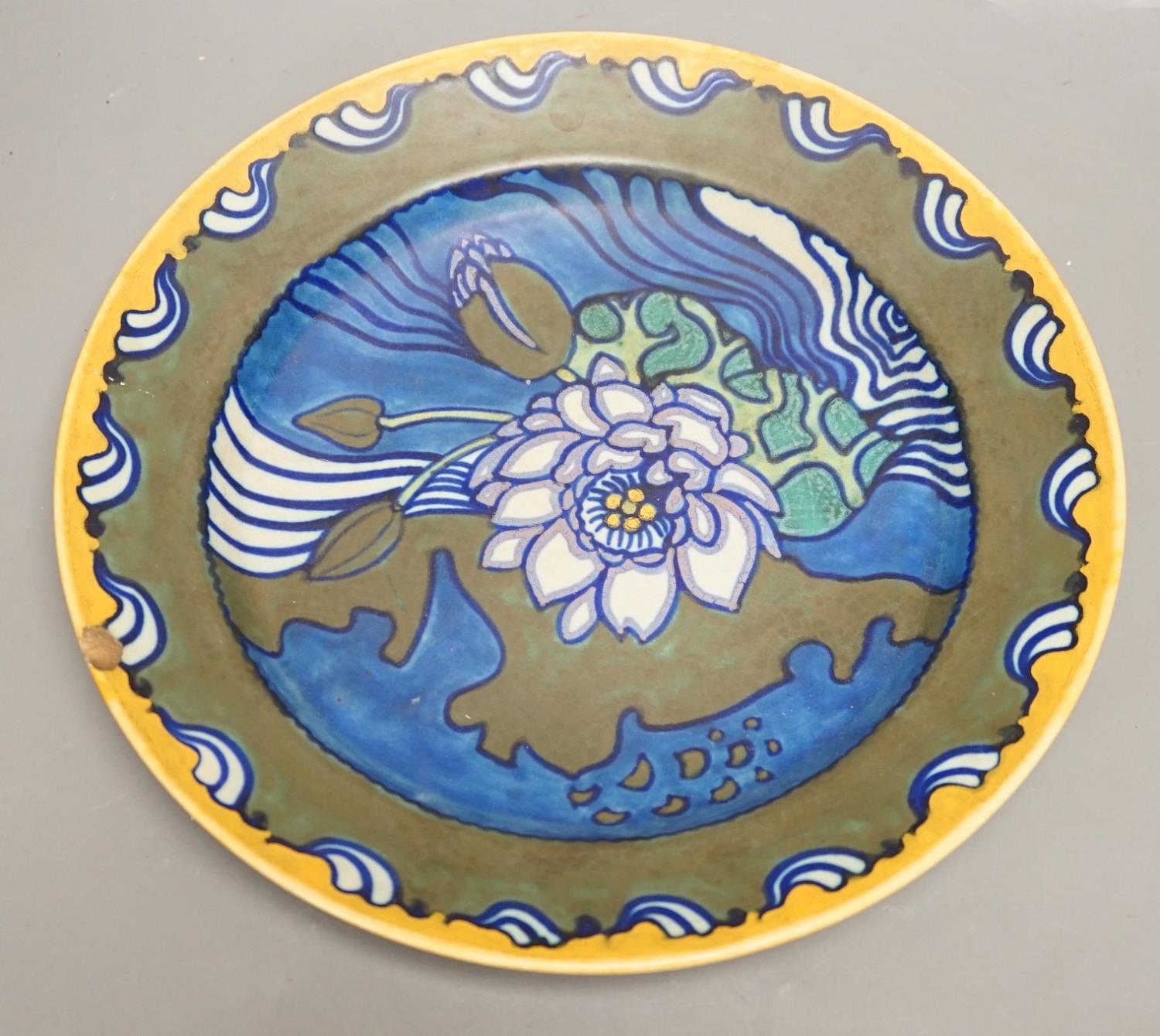 A Gouda ‘Bloem’ polychrome charger - 31.5cm wide