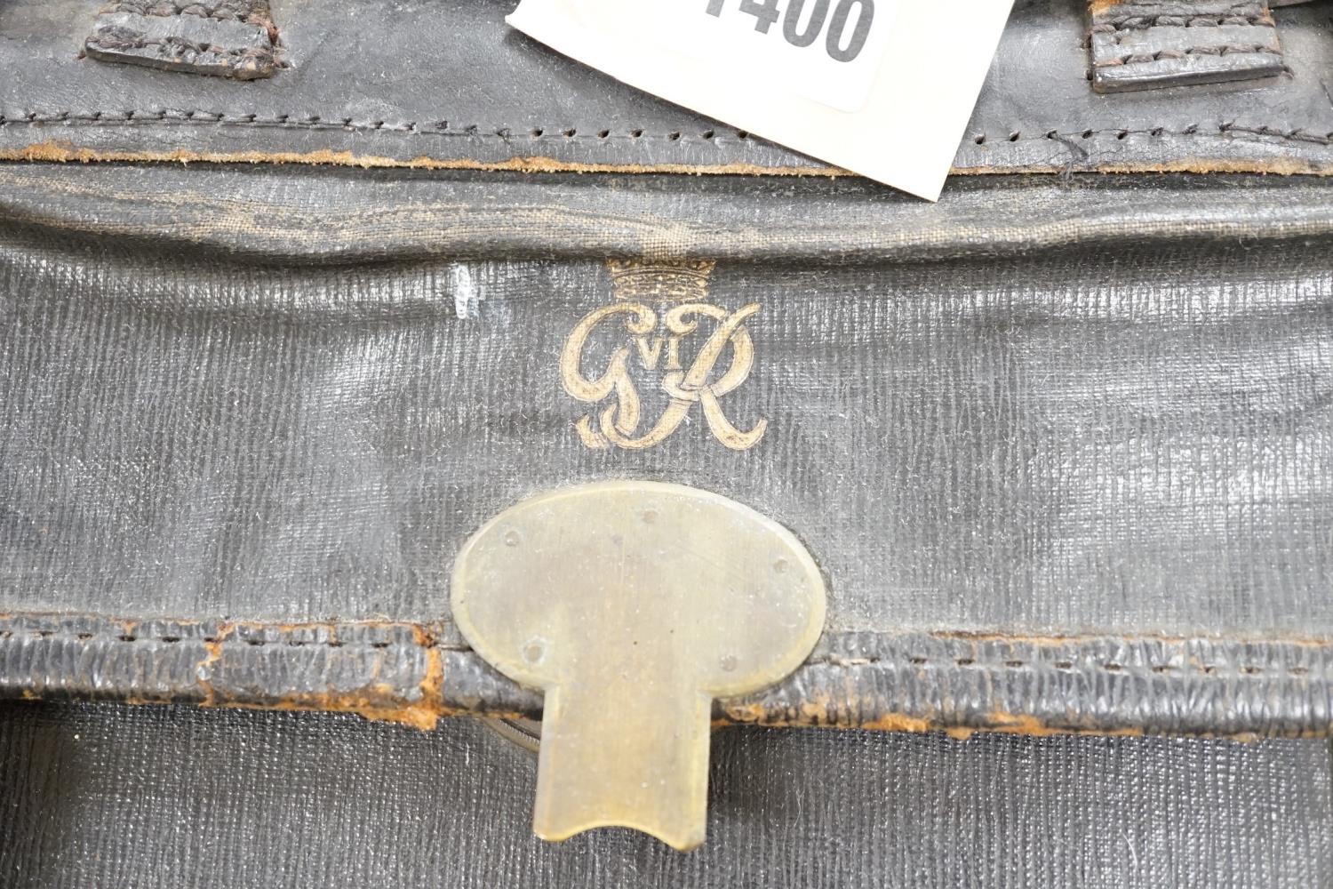 A satchel with George the VI monogram, a German Third Reich style satchel, a quantity of wartime - Image 2 of 5