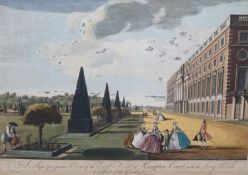 Tinney after Anthony Highmore (1718-1799), set of three hand coloured engravings, Views of Hampton
