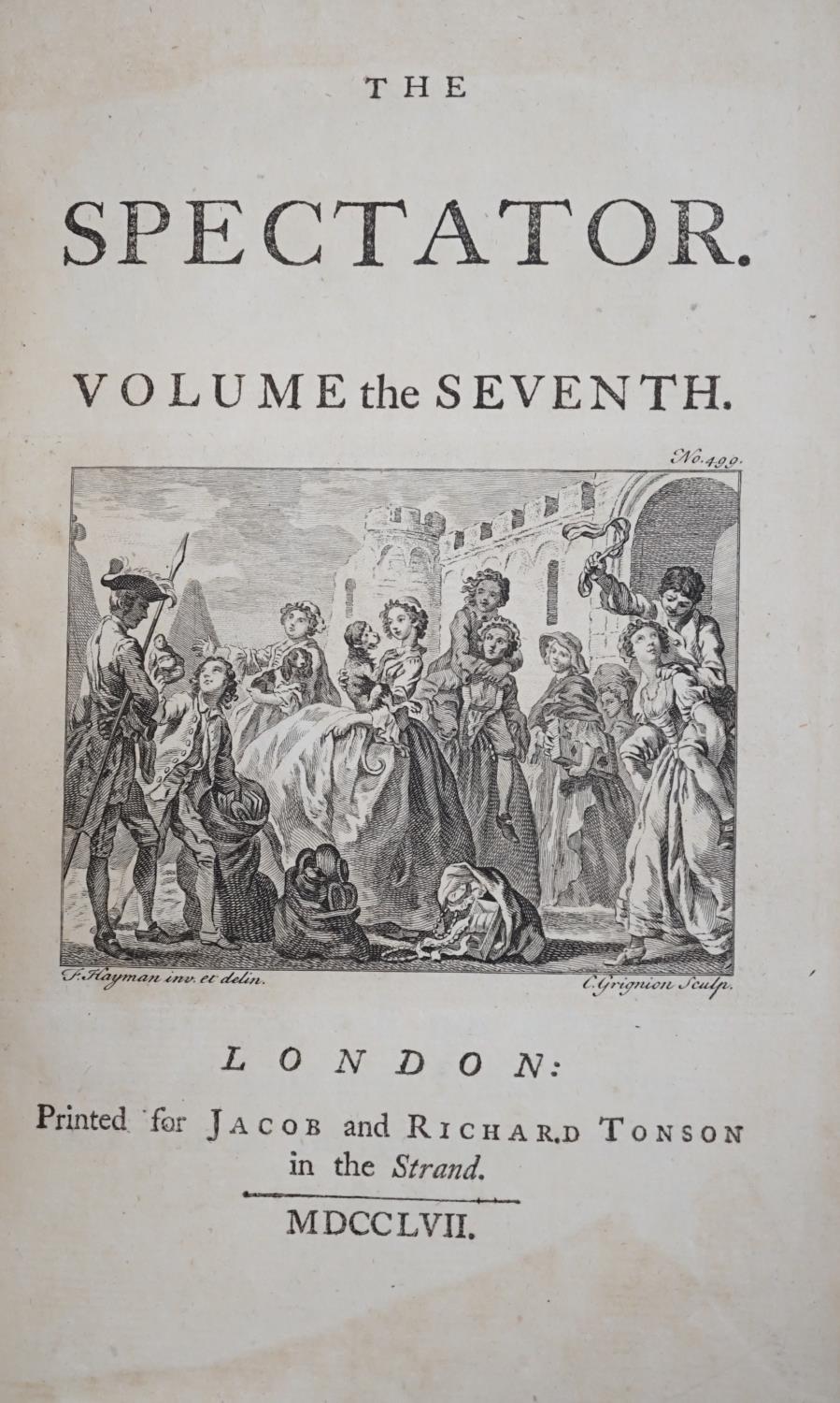 ° ° Spectator - The Spectator [By Addison, Steele and others], 8 vols, 8vo, calf